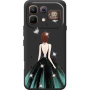 Чохол зі стразами Infinix Note 60 Pro Girl in the green dress