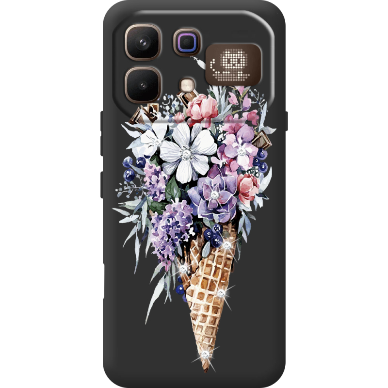 Чохол зі стразами Infinix Note 60 Pro Ice Cream Flowers