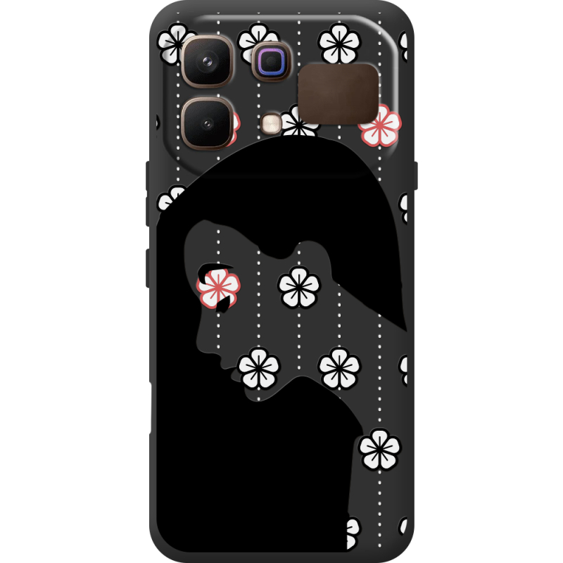 Чорний чохол BoxFace Infinix Note 60 Flower Hair