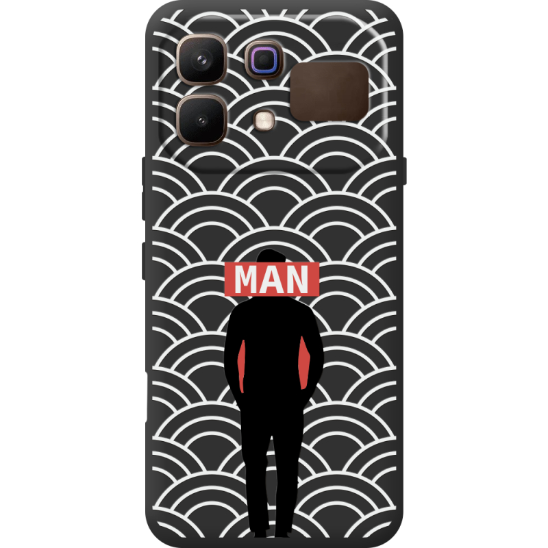 Чорний чохол BoxFace Infinix Note 60 Man Pattern