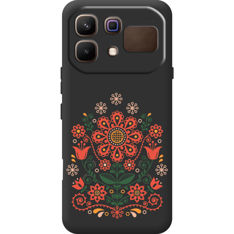Чорний чохол BoxFace Infinix Note 60 Ukrainian Ornament