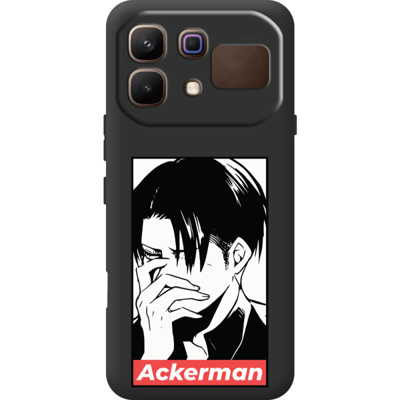 Чорний чохол BoxFace Infinix Note 60 Attack On Titan - Ackerman