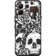 Чорний чохол BoxFace Infinix Note 60 Skull and Roses