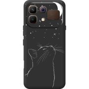 Чорний чохол BoxFace Infinix Note 60 Місячний кіт