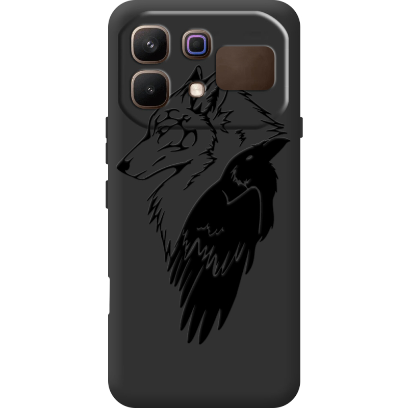 Чорний чохол BoxFace Infinix Note 60 Wolf and Raven