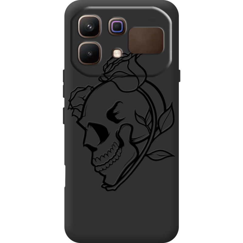 Чорний чохол BoxFace Infinix Note 60 Skull and Roses