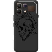 Чорний чохол BoxFace Infinix Note 60 Skull and Roses