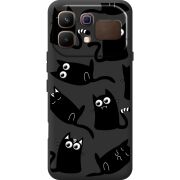 Прозорий чохол BoxFace Infinix Note 60 с 3D-глазками Black Kitty
