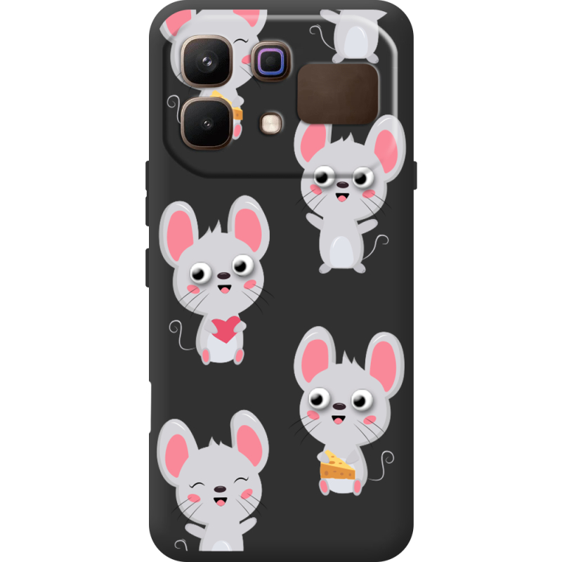 Прозорий чохол BoxFace Infinix Note 60 с 3D-глазками Mouse