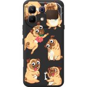 Прозорий чохол BoxFace Infinix Note 60 с 3D-глазками Pug