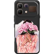 Прозорий чохол BoxFace Infinix Note 60 Девушка с Пионами