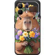 Прозорий чохол BoxFace Infinix Note 60 Капибара з квітами