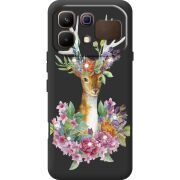 Чохол зі стразами Infinix Note 60 Deer with flowers