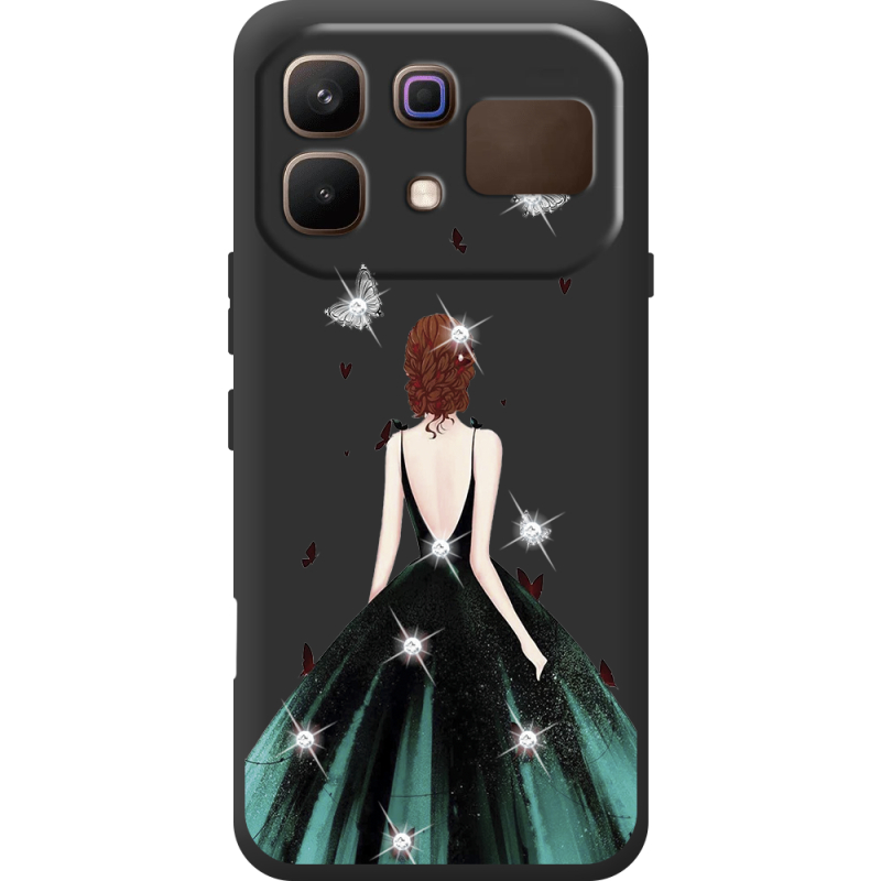 Чохол зі стразами Infinix Note 60 Girl in the green dress