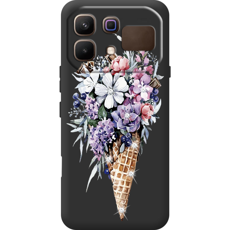 Чохол зі стразами Infinix Note 60 Ice Cream Flowers