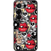 Чорний чохол BoxFace Tecno Camon 50 Rock Graffiti