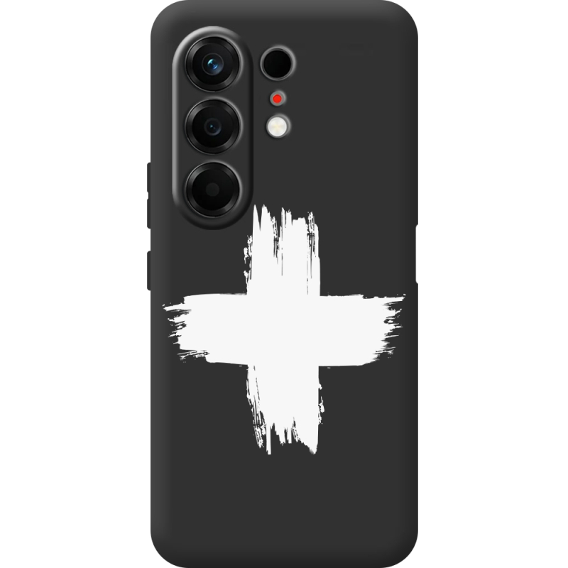 Чорний чохол BoxFace Tecno Camon 50 Білий хрест ЗСУ