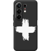 Чорний чохол BoxFace Tecno Camon 50 Білий хрест ЗСУ