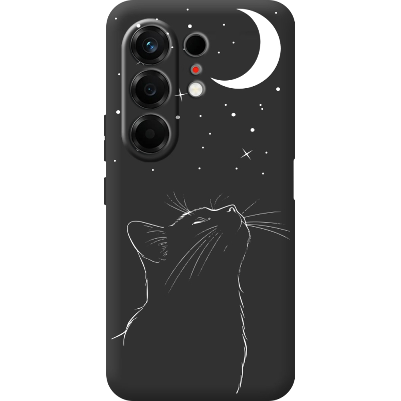 Чорний чохол BoxFace Tecno Camon 50 Місячний кіт