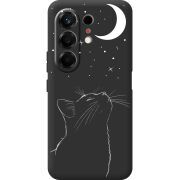 Чорний чохол BoxFace Tecno Camon 50 Місячний кіт