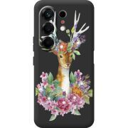 Чохол зі стразами Tecno Camon 50 Deer with flowers