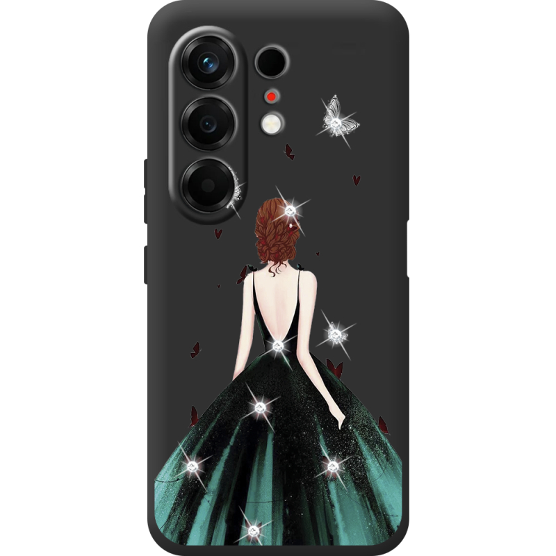 Чохол зі стразами Tecno Camon 50 Girl in the green dress