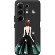 Чохол зі стразами Tecno Camon 50 Girl in the green dress