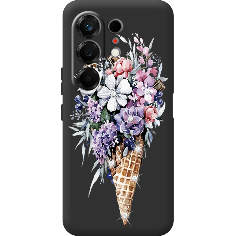 Чохол зі стразами Tecno Camon 50 Ice Cream Flowers