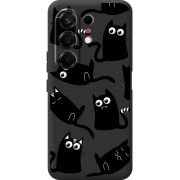 Прозорий чохол BoxFace Tecno Camon 50 с 3D-глазками Black Kitty