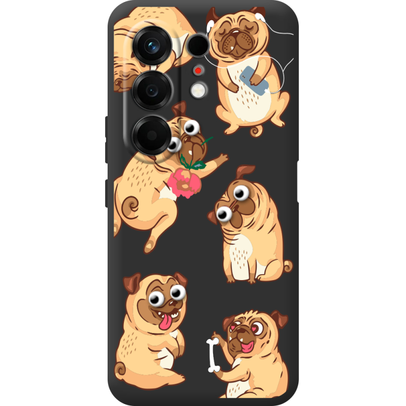 Прозорий чохол BoxFace Tecno Camon 50 с 3D-глазками Pug