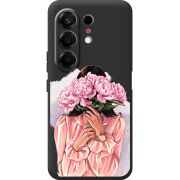 Прозорий чохол BoxFace Tecno Camon 50 Девушка с Пионами
