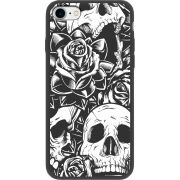 Черный чехол Uprint Apple iPhone 7/8 Skull and Roses