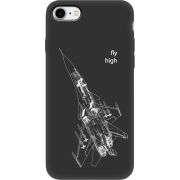 Черный чехол Uprint Apple iPhone 7/8 Військовий літак