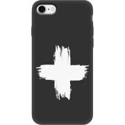 Черный чехол Uprint Apple iPhone 7/8 Білий хрест ЗСУ
