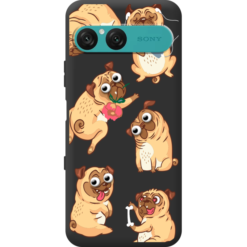 Прозорий чохол BoxFace Sony Xperia 10 VII с 3D-глазками Pug
