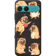 Прозорий чохол BoxFace Sony Xperia 10 VII с 3D-глазками Pug