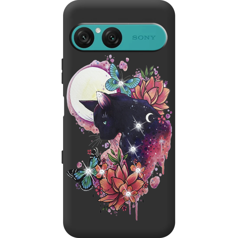 Чохол зі стразами Sony Xperia 10 VII Cat in Flowers