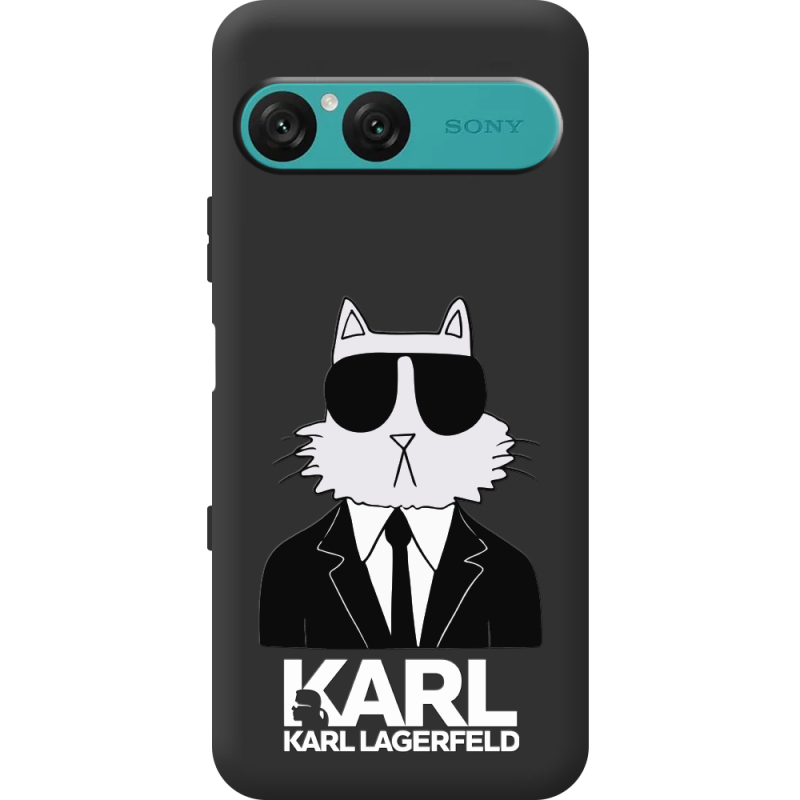 Чорний чохол BoxFace Sony Xperia 10 VII Cat in Black