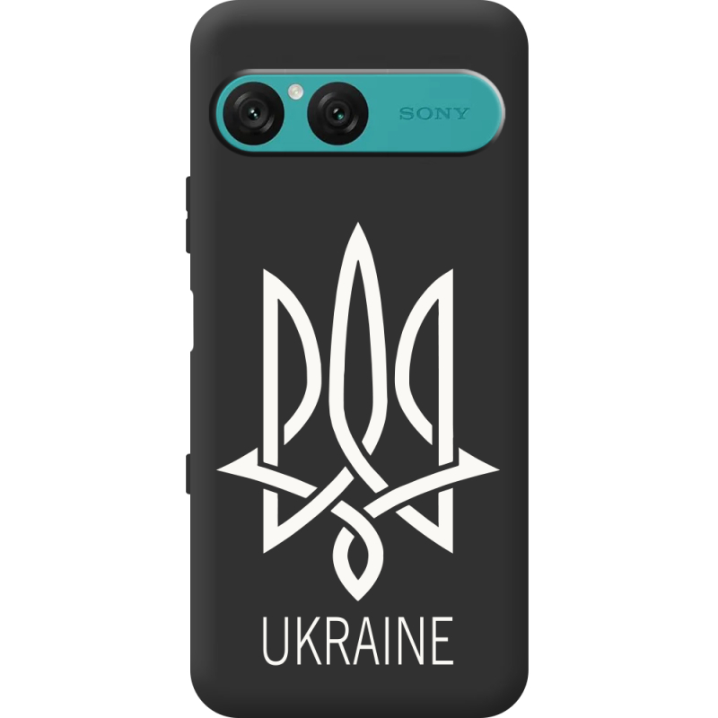 Чорний чохол BoxFace Sony Xperia 10 VII Тризуб монограмма ukraine