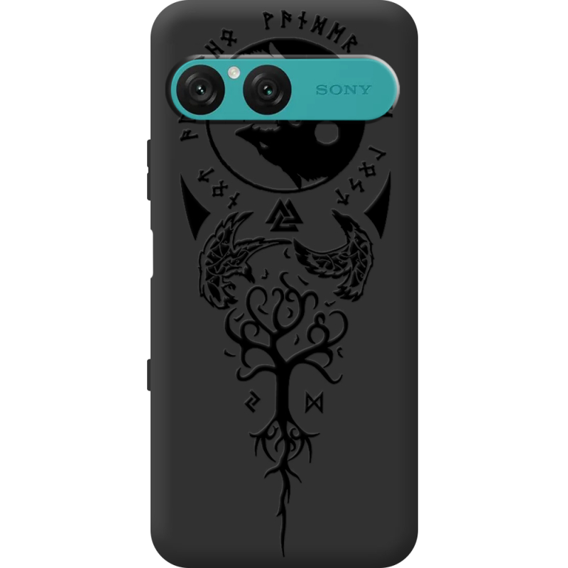 Чорний чохол BoxFace Sony Xperia 10 VII Hugin and Munin