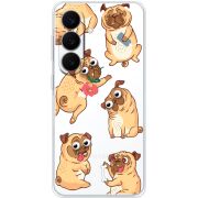 Прозорий чохол BoxFace Samsung Galaxy S26 FE (S741) с 3D-глазками Pug