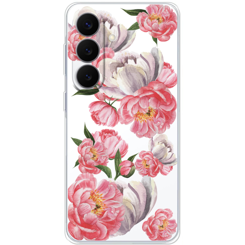 Прозорий чохол BoxFace Samsung Galaxy S26 FE (S741) Peony Watercolor Style