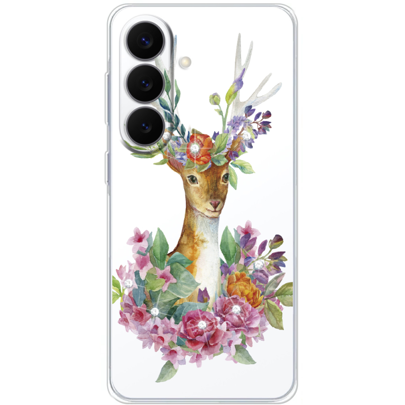 Чохол зі стразами Samsung Galaxy S26 FE (S741) Deer with flowers