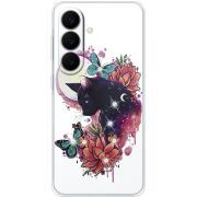 Чохол зі стразами Samsung Galaxy S26 FE (S741) Cat in Flowers