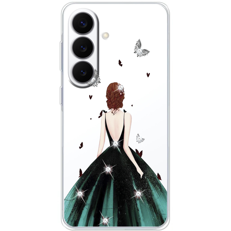 Чохол зі стразами Samsung Galaxy S26 FE (S741) Girl in the green dress