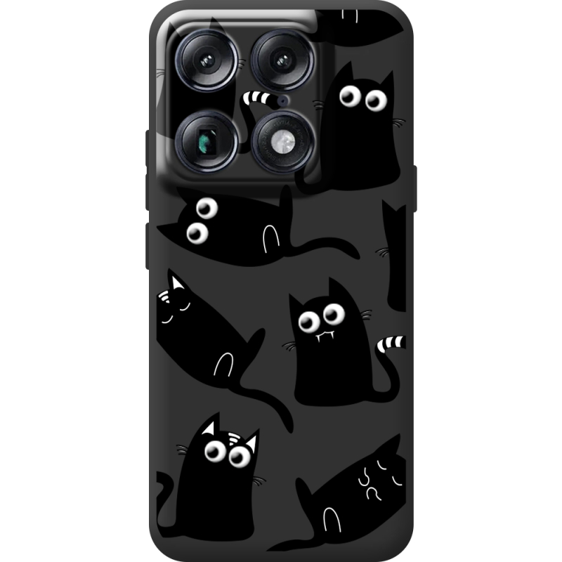Прозорий чохол BoxFace Moto Signature с 3D-глазками Black Kitty