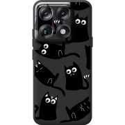 Прозорий чохол BoxFace Moto Signature с 3D-глазками Black Kitty