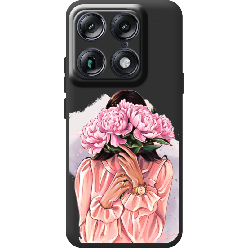 Прозорий чохол BoxFace Moto Signature Девушка с Пионами