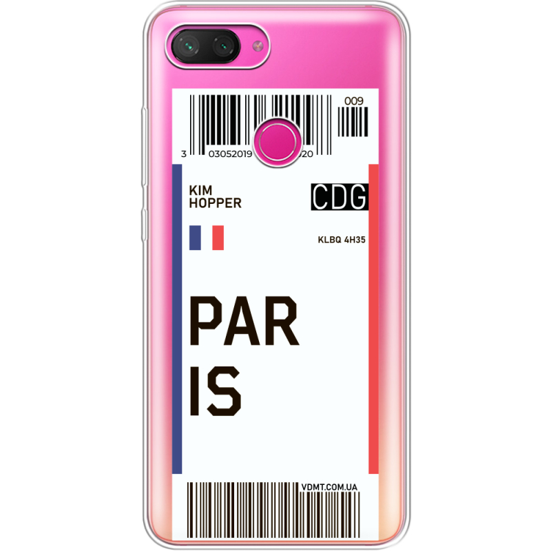 Прозрачный чехол Uprint Xiaomi Mi 8 Lite Ticket Paris