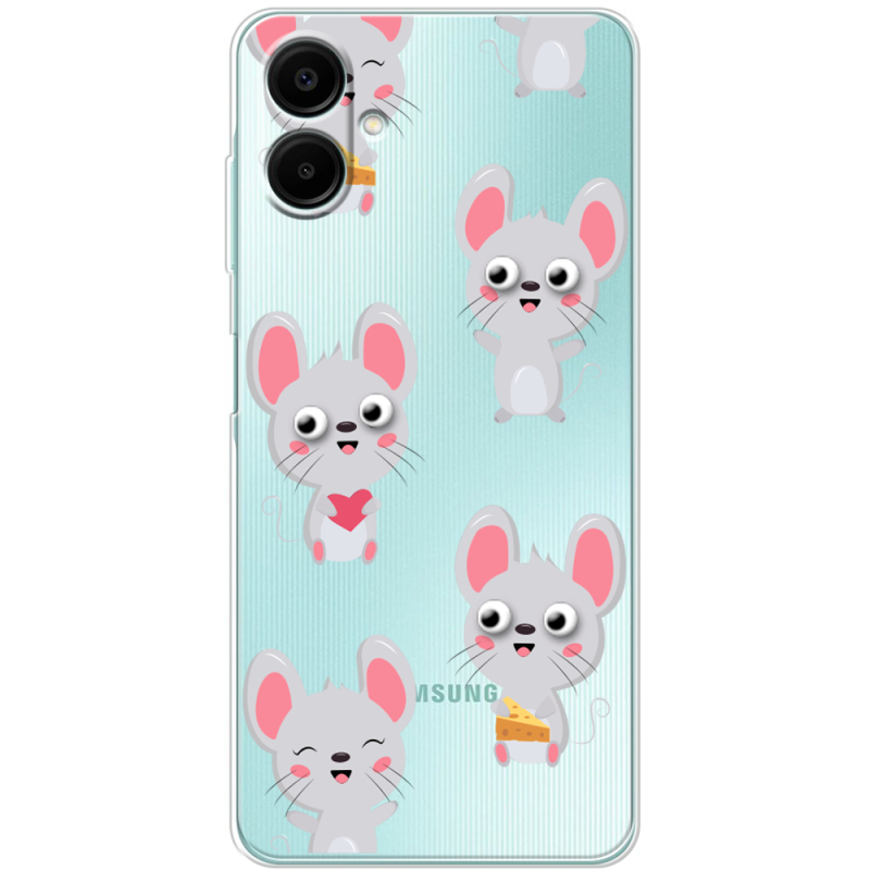 Прозорий чохол BoxFace Samsung Galaxy A07s (A077) с 3D-глазками Mouse